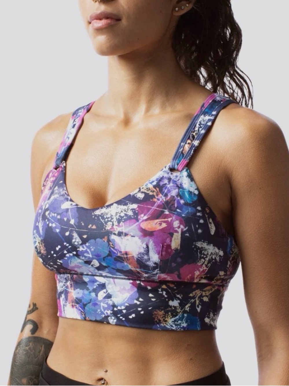 Born Primitive Purple Multi-Color Abstract Sports Bra